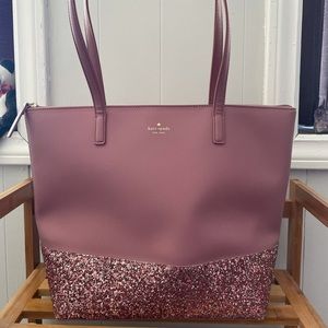 Kate Spade Greta Court Glitter Penny Tote (dusty peony)